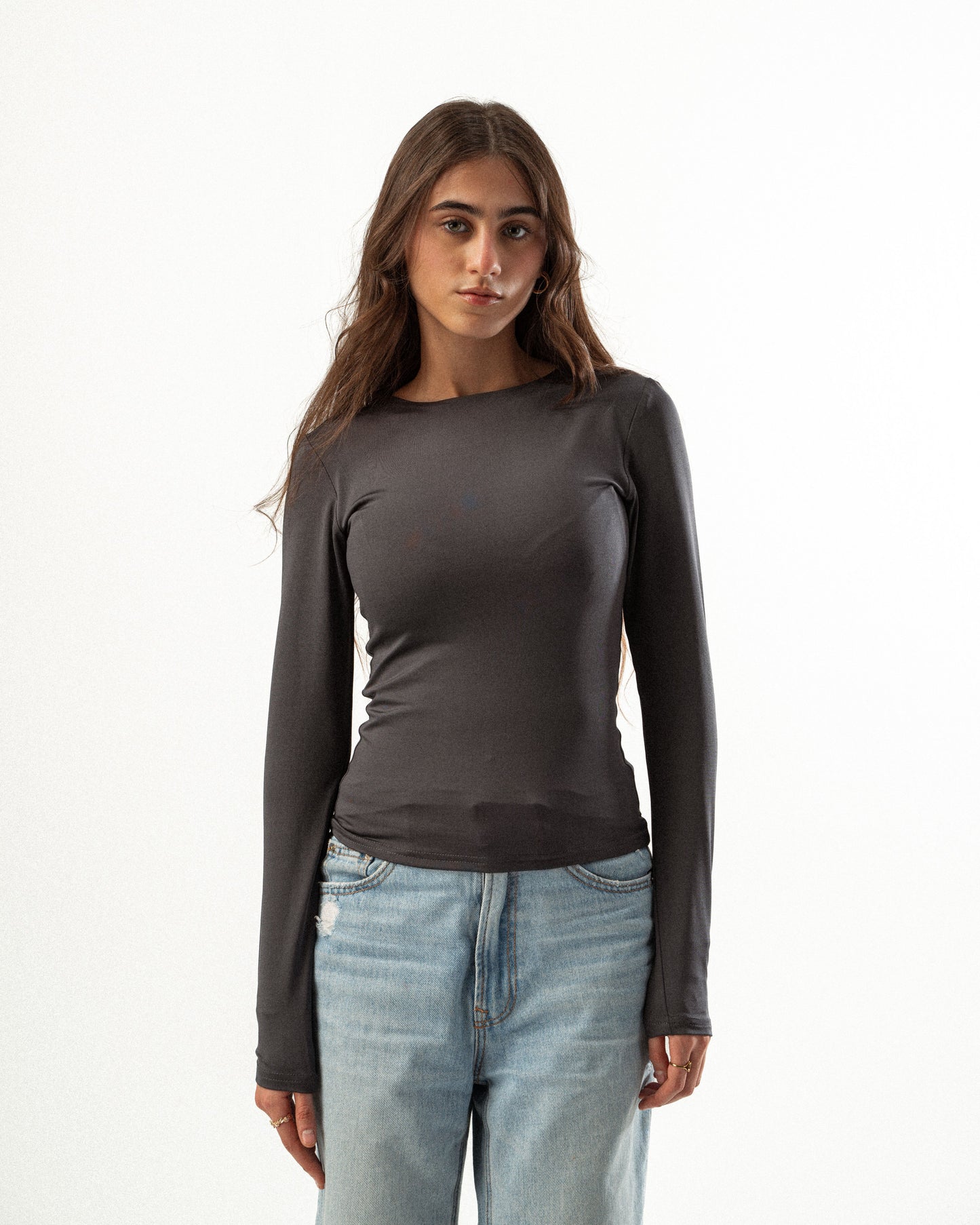 Fitted Top With Round Neckline – ShopKult