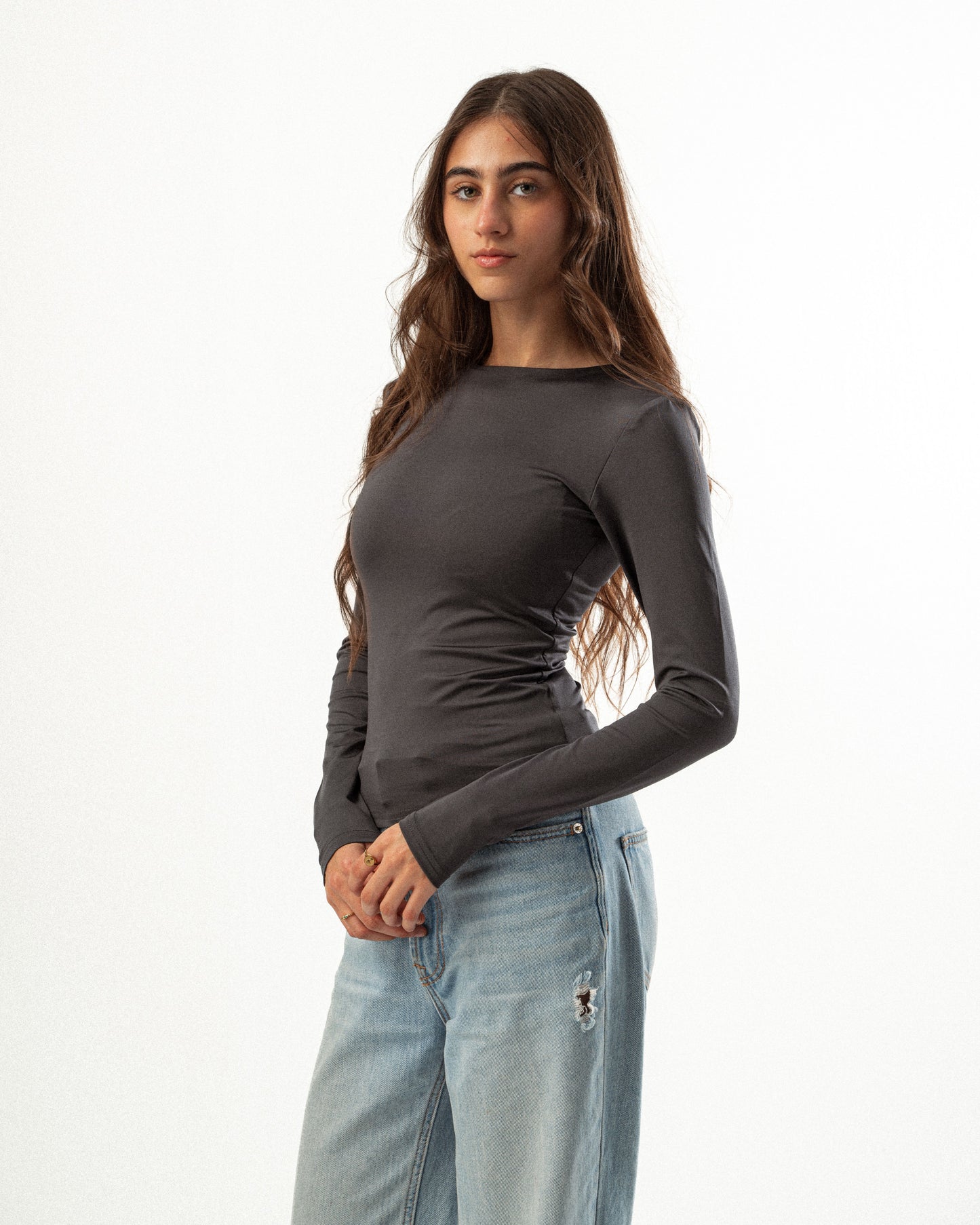 Fitted Top With Round Neckline